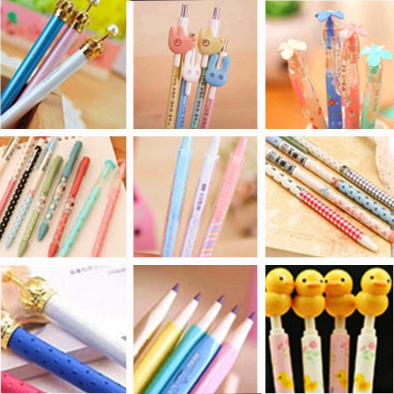 ZIJING 15pcs Cartoon School Kids Kawaii Korean Mechanical Pencil with Lead Refill Jelly Eraser set - Image 1